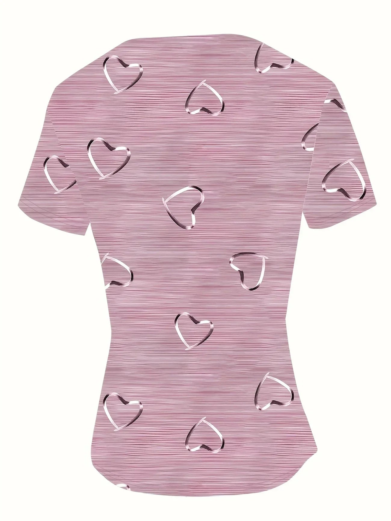 Threadanova | Trendy top with V-neck and heart print