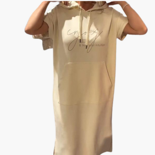 Threadanova | Casual Dress with Hood and Feminine Fit