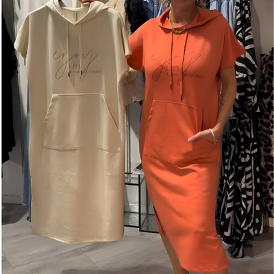 Threadanova | Casual Dress with Hood and Feminine Fit