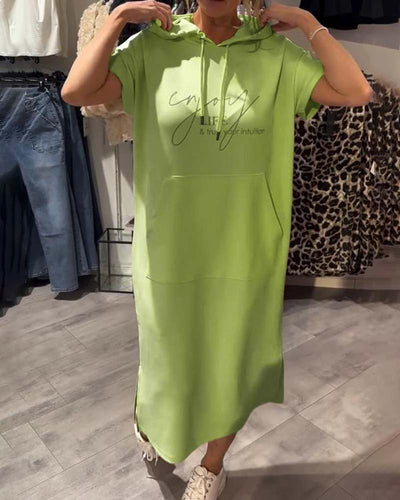 Threadanova | Casual Dress with Hood and Feminine Fit