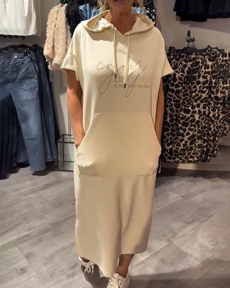 Threadanova | Casual Dress with Hood and Feminine Fit