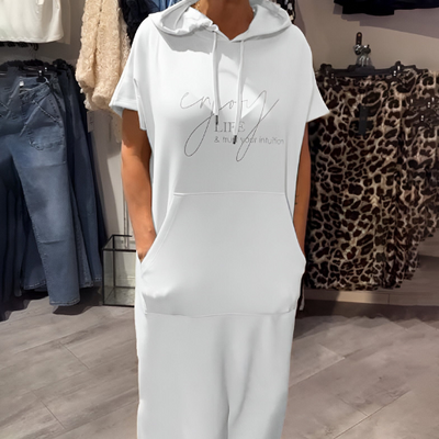 Threadanova | Casual Dress with Hood and Feminine Fit