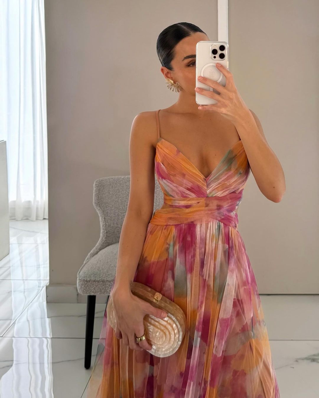 Threadanova | Flowing Elegance – Floral Print Maxi Dress