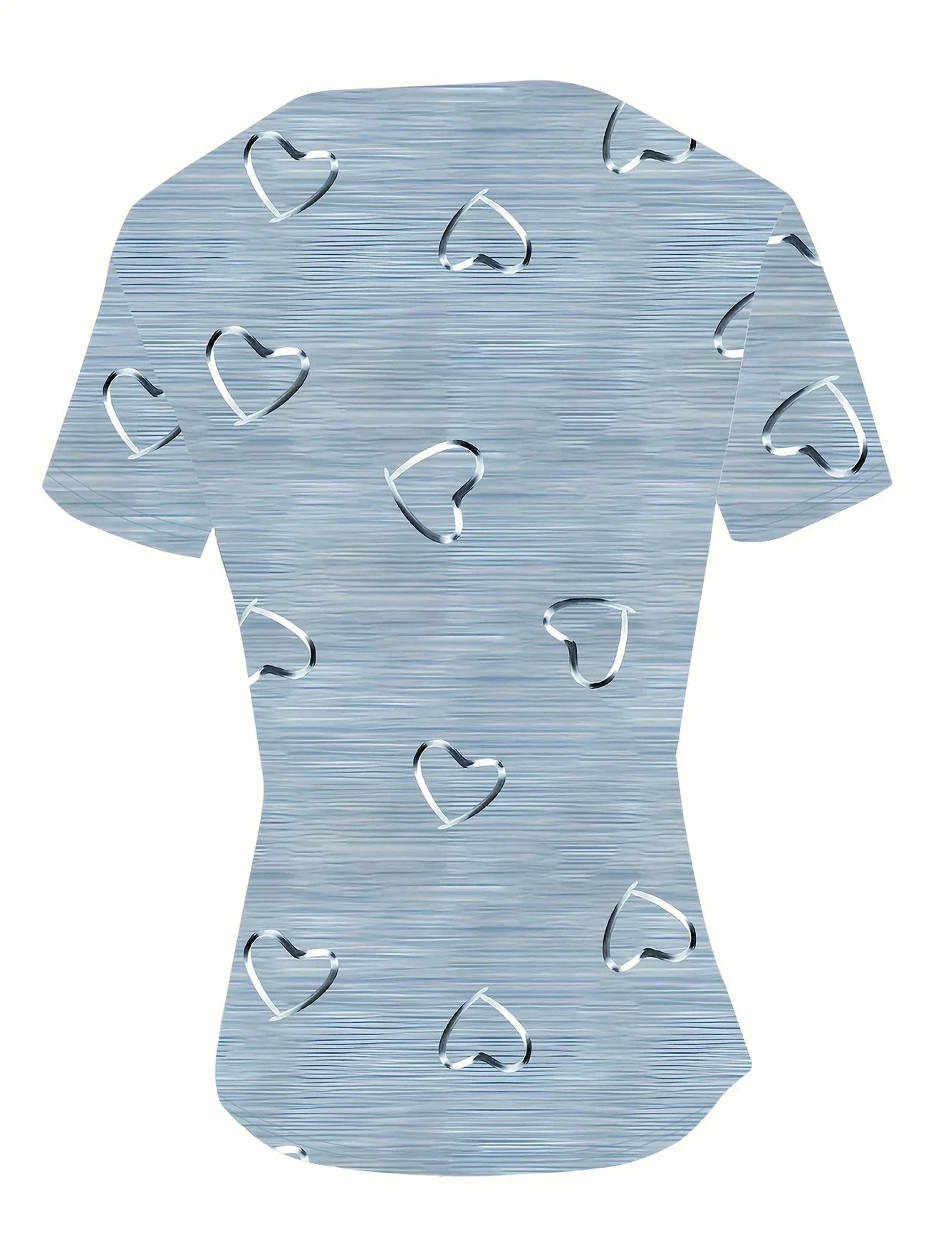 Threadanova | Trendy top with V-neck and heart print
