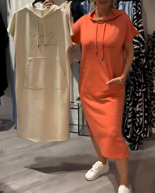 Threadanova | Casual Dress with Hood and Feminine Fit