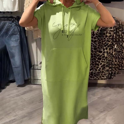 Threadanova | Casual Dress with Hood and Feminine Fit