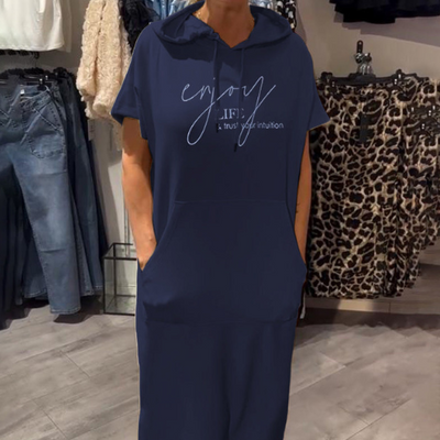 Threadanova | Casual Dress with Hood and Feminine Fit