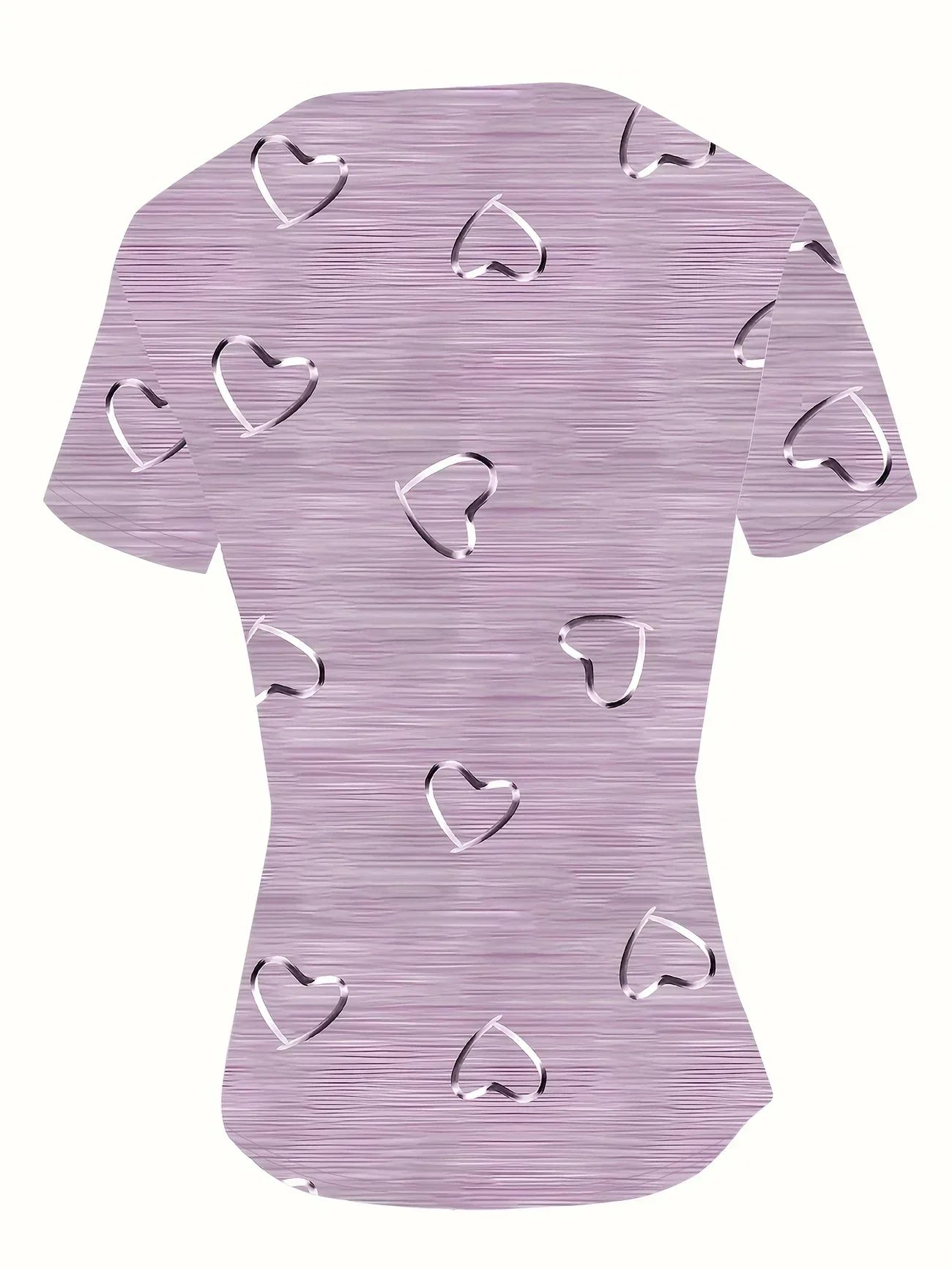 Threadanova | Trendy top with V-neck and heart print