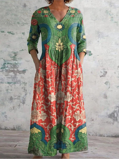 Threadanova | Aroa vintage long floral dress